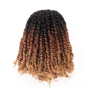 Sharopul Cheveux synthétiques <span class=keywords><strong>Marley</strong></span> Bob en fibre haute température, Passion Twist, pour crochet, noir naturel, courts, pré-bouclés, double machine, double épaisseur - Product Image 3