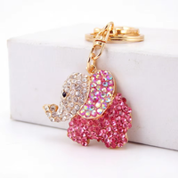 Porte-clés éléphant scintillant en strass, mignon, breloque de sac, pendentif de voiture, décoration de sac à main pour femme, cadeau