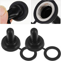 Interrupteurs à bascule de taille moyenne en plastique YUNDING WPC-06 Noir 12 mm IP65 étanches à la poussière avec bornes à vis à 2 broches, contact SPDT