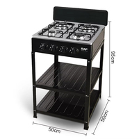 Cuisinière à gaz verticale de style européen, design modulable, pieds trépieds, quatre brûleurs, modèle de table, 10+ pièces, déflecteur de vent facile à installer