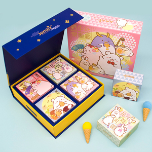 Caja de regalo de cartón plegable cuadrada personalizada para festivales de mediados de otoño, repujado de laminación mate para cartón Mooncakes - Product Image 2