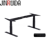 Cadre de bureau électrique à double moteur robuste JINRUIDA à 3 sections (630-1230 mm) Apprentissage Réglage automatique de la hauteur gratuit