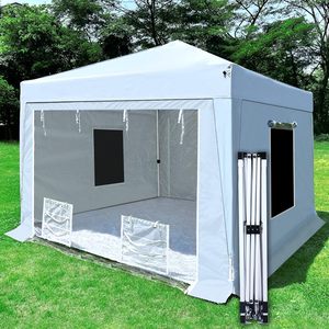 บูธพ่นสีขาวแบบพกพากันน้ำ10X10X9FT สีขาวกรอบเหล็กเดี่ยว2ชิ้นตัวกรองอากาศกันฝนจัดแสดงในงานแสดงสินค้า - Product Image 1