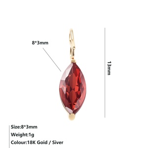 Pendentif en acier inoxydable plaqué or 18 carats avec pierre de naissance, cristal taille marquise 8x3mm, chaîne minimaliste, bijoux fins pour femmes et jeunes filles - Product Image 6