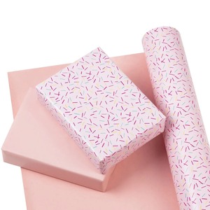 Custom <b>Pink</b> <b>Sprinkles</b> Pattern Eco-Friendly Recyclable Plastic PVC Coated Gift Wrapping Roll 100GSM Single-Sided Gift Craft - Product Image 2