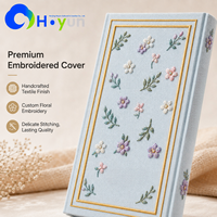 Carnet de notes brodé haut de gamme à couverture rigide avec impression couleur et broderie florale, idéal pour un cadeau personnalisé