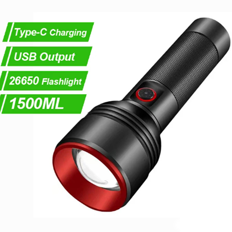 High Power Industrial Tactical 26650 Rechargeable LED Flashlight with White  Laser for Outdoor Hunting & Emergency Use
