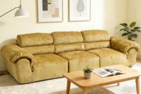 Canapé Modulaire Premium Moderne Doré Bouclé Compressé Sous Vide Taille Personnalisée pour Projets Hôteliers, Appartements et Ateliers