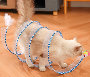 New S Type Self-Play Gefaltete Spule Cat Spiral <span class=keywords><strong>Tunnel</strong></span> Spielzeug Interaktive <span class=keywords><strong>Kitty</strong></span> Cats Toy Feather Colla psible Self-Play Colla psible - Product Image 4