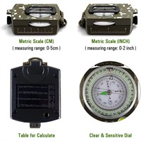 Boussole en alliage de Zinc de survie tactique professionnelle boussole de visée lensatique résistante aux chocs étanche pour la Navigation de randonnée