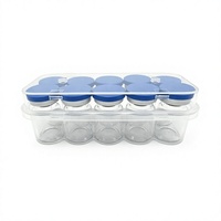 Vente en gros de flacons d'eau stériles en verre borosilicate transparent avec logo personnalisé, 5 ml, utilisation médicale, design sûr