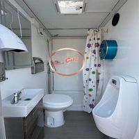 Toilette portable d'extérieur remorquable - Toilette de remorque durable avec système de chasse d'eau et de réservoir pour les événements, la construction et le camping