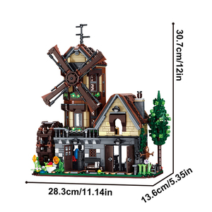1436 pièces de mini blocs de construction, modèle réaliste de ferme avec lumières, jouet créatif, cadeau pour les enfants de 6 ans et plus - Product Image 6