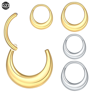 ASTM F136 titanio nariz anillos tabique aro media luna en forma de cartílago Piercing cuerpo joyería 8/10mm sin soldadura Tragus Helix pendiente - Product Image 1