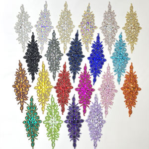 Parche de baile de diamantes de imitación con apliques de <span class=keywords><strong>cuentas</strong></span> de diamantes de fijación caliente colorido personalizado PE001 para ropa - Product Image 1