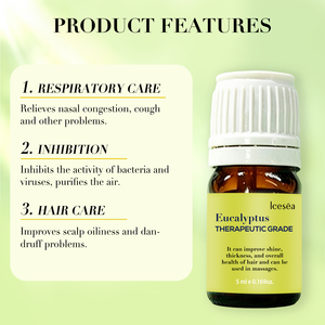 Olio Essenziale di Eucalipto per Aromaterapia, Supporto Respiratorio, Antivirale, Purificante, Cura dei Capelli, Massaggio, Etichetta Privata OEM ODM 5ml - Product Image 2