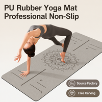 Tapis de yoga en PU épaissi de 5 mm, professionnel, antidérapant, en caoutchouc, directement de l'usine, pour fitness, Pilates, gym à domicile, exercices en extérieur, entraînement, exportation