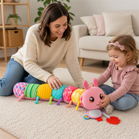 Peluche de chenille colorée, jouet en peluche doux, insecte en peluche pour enfants, cadeau d'anniversaire, décoration de chambre d'enfant