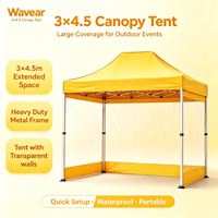 Tente de camping portable à triple couche en PVC Oxford avec paroi latérale transparente, imperméable, pour usage extérieur, idéale pour les événements sportifs et les expositions