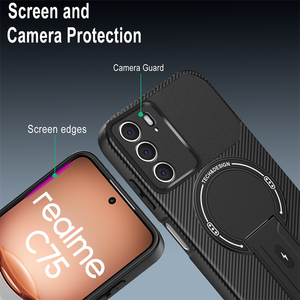 Coque de téléphone en fibre de carbone pour Samsung A07 4G A06 <span class=keywords><strong>5G</strong></span> A05 F05 M05 <span class=keywords><strong>A13</strong></span> A04S <span class=keywords><strong>Chargeur</strong></span> sans fil magnétique Fold Stand Cover - Product Image 5