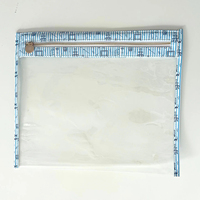 Pochette transparente en PVC durable à motif floral imprimé personnalisé avec fermeture éclair pour travaux d'aiguille, sac de rangement transparent pour points de broderie, sac de projet transparent