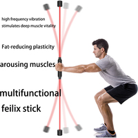 Barre de fitness vibrante portable en fibre de verre et caoutchouc de 1,6 m, écologique, pour yoga et exercices