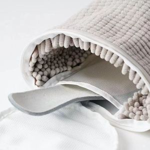 Sac à linge pour chaussures OEM, rond, en chenille, avec poche intérieure pour la protection du linge - Product Image 5