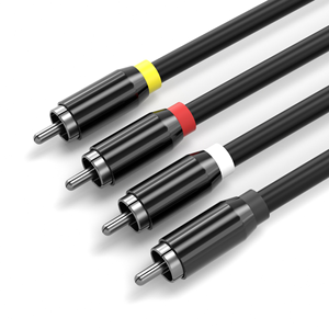 Blue Braided RCA Cable with Metal Connectors, Suitable for <b>Car</b> Audio Systems - Product Image 3