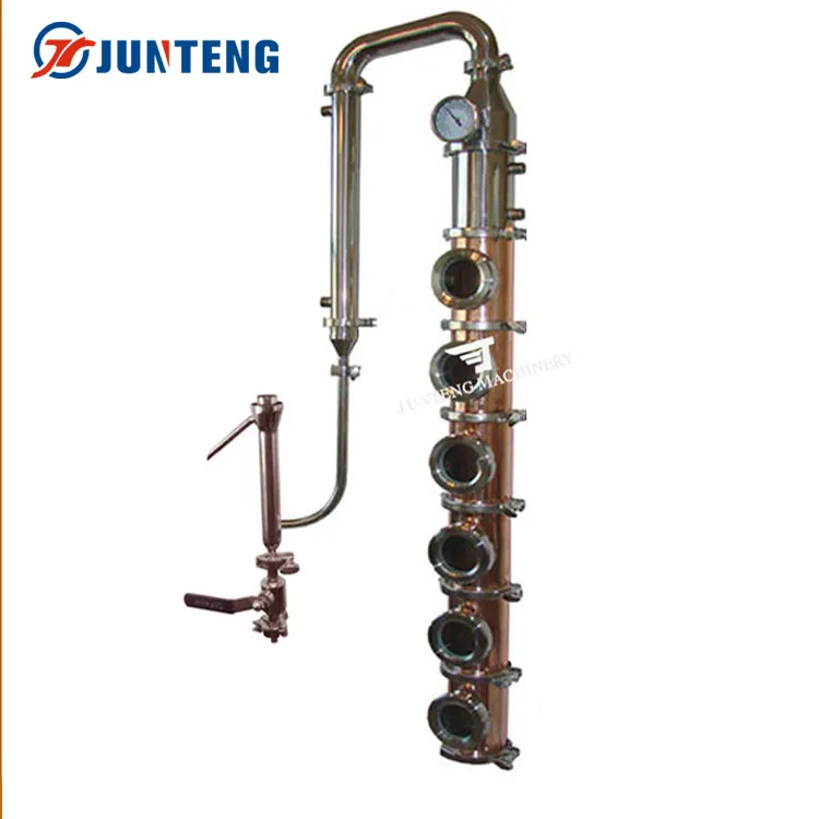 Restaurant Alcohol Distillation Equipment Stainless Steel Single Wall Red Copper Distillation Tower