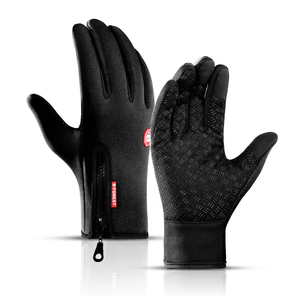 Outdoor autumn and winter sports men's fleece touch screen gloves full finger warm skiing cycling warm gloves