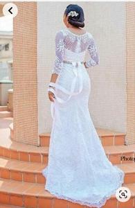 Robe de mariée sirène sur mesure 2024, dentelle de haute qualité pour les fêtes, voiles de mariée, livraison directe - Product Image 3