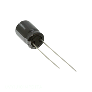 Condensador Original de Aluminio con Orificio Pasante, 100UF, 20%, 63V, RADIAL TH UVY1J101MPD1TA, 100 uF - Product Image 1
