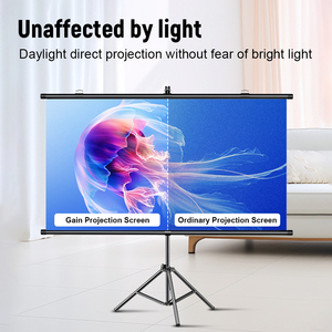 Topleo LED Soporte de pantalla de proyector portátil Piso de tela de aluminio grande <span class=keywords><strong>Rising</strong></span> 16:9 para presentaciones de oficina de cine en casa - Product Image 4