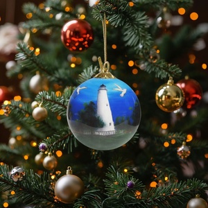 <span class=keywords><strong>Boule</strong></span> <span class=keywords><strong>de</strong></span> Noël personnalisable en verre, ornement rond DIY avec logo d'entreprise, cadeau <span class=keywords><strong>de</strong></span> Noël - Product Image 2