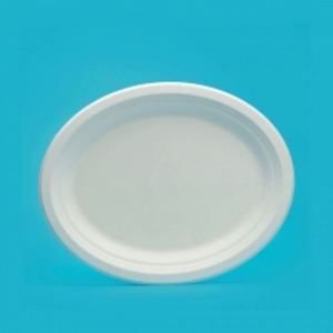 Plateau de restaurant à 3 compartiments en pulpe de canne à sucre, assiette jetable naturelle compostable en bagasse avec logo - Product Image 2