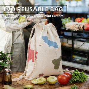 Sac en coton personnalisé avec cordon de serrage et impression de logo, sac de shopping long pliable en toile, sac de rangement réutilisable pour vêtements et chaussures, emballage anti-poussière - Product Image 1