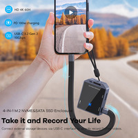 Cartouche de disque dur YC-2230-M2 SSD USB3.2 Gen2 10Gbps Solid-State Drive 4 en 1 M.2 NVME/SATA Protocol Hard Drive Enclosure