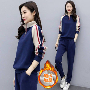 Traje deportivo de lana gruesa para <span class=keywords><strong>mujer</strong></span>, conjunto de dos piezas de manga larga de talla grande, versión coreana, <span class=keywords><strong>Otoño</strong></span>/<span class=keywords><strong>Invierno</strong></span>, <span class=keywords><strong>2022</strong></span> - Product Image 2