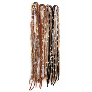 Accesorio <span class=keywords><strong>para</strong></span> el Cabello Bohemio con Borlas Largas de Colores en Tono Maillard, <span class=keywords><strong>Adorno</strong></span> <span class=keywords><strong>para</strong></span> el Cabello Trenzado con Cuentas de Cuero y Terciopelo - Product Image 5