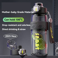 Bouteilles d'eau de grande capacité pour garçons et filles, nouvelle gourde de sport résistante aux hautes températures, bouteille d'eau, gobelet à eau