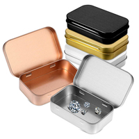 Boîte en métal dorée personnalisée en gros avec couvercle à charnière, récipient de rangement hermétique de luxe pour bonbons, cartes, bijoux, cadeaux, herbes CBD
