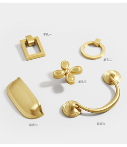 Ensemble de poignées et boutons de meubles en laiton, poignées de placard traditionnelles en forme de barre pour tiroirs de cuisine et salle de bain, quincaillerie durable - Product Image 2