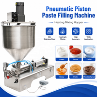 Machine de remplissage de pâte de tomate semi-automatique avec doseur pneumatique et trémie agitée pour ketchup, sauce pizza, pâte de piment et confiture