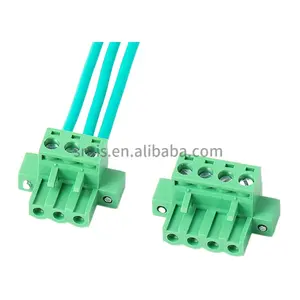 חוט ללוח מגע נחושת המגרש 5.08mm ירוק pcb בורג מסוף פליז