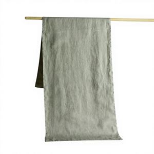 Handmade Linen Cotton Table <b>Runners</b> with Bespoke Embroidery Floral Pattern Customizable Logo-Modern Style Wedding & Home Decor - Product Image 1