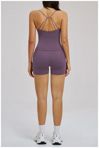 Nuevo Top de Yoga para Mujer Transpirable y Ligero con Tirantes Cruzados Finos, Espalda Descubierta, Cintura Alta Elástica y Bloques de Color para Entrenamiento - Product Image 3