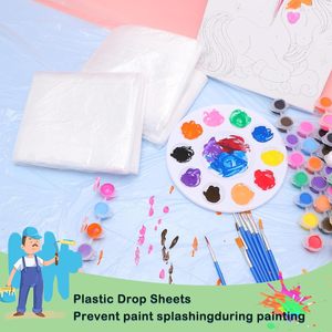 <b>Plastic</b> Drop Cloth 9x12 Ft Disposable Waterproof For Painting Floor Protection - Product Image 4