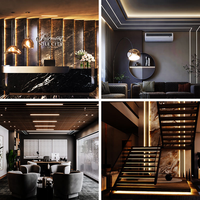 Canal de profil en aluminium Led en forme de V avec couvercle blanc laiteux et clip de montage d'embout pour matériel de décoration de plafond de maison d'hôtel