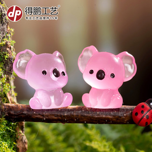 Figurine en résine Koala, ornement de jardin miniature, accessoire décoratif en forme d'animal qui brille dans la nuit, pour aménagement paysager DIY - Product Image 4