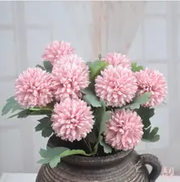 2 искусственные Одуванчики букет пинг-понг хризантемы искусственная ваза цветок Искусственные цветы украшение для гостиной пластиковые